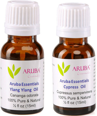 

Aruba Essentials Ylang Ylang Oil & Cypress Oil 100% Undiluted Combo of 15 ml each(30 ml)