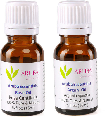 

Aruba Essentials Rose Oil & Argan Oil 100% Undiluted Combo of 15 ml each(30 ml)