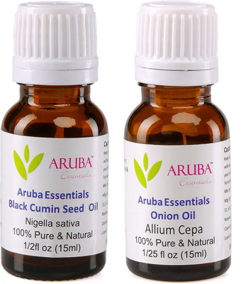 

Aruba Essentials Black Cumin Seed Oil & Onion Oil 100% Undiluted Combo of 15 ml each(30 ml)