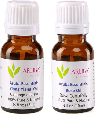 

Aruba Essentials Ylang Ylang Oil & Rose Oil 100% Undiluted Combo of 15 ml each(30 ml)