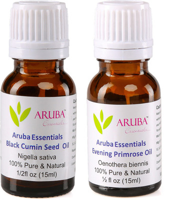 

Aruba Essentials Black Cumin Seed Oil & Evening Primrose Oil 100% Undiluted Combo of 15 ml each(30 ml)