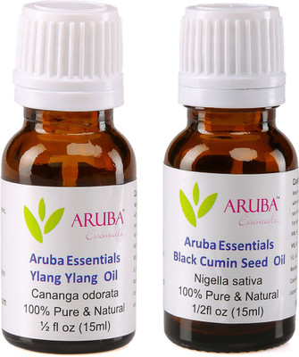 

Aruba Essentials Ylang Ylang Oil & Black Cumin Seed Oil 100% Undiluted Combo of 15 ml each(30 ml)
