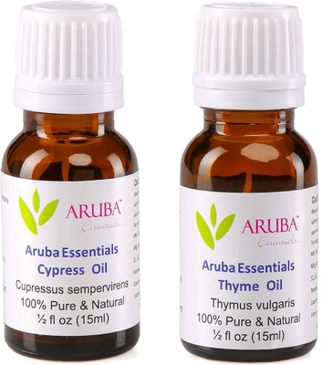 

Aruba Essentials Cypress Oil & Thyme Oil 100% Undiluted Combo of 15 ml each(30 ml)