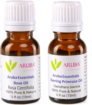 

Aruba Essentials Rose Oil & Evening Primrose Oil 100% Undiluted Combo of 15 ml each(30 ml)