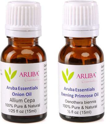 

Aruba Essentials Onion Oil & Evening Primrose Oil 100% Undiluted Combo of 15 ml each(30 ml)
