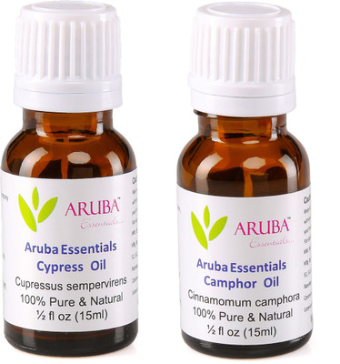 

Aruba Essentials Cypress Oil & Camphor Oil 100% Undiluted Combo of 15 ml each(30 ml)