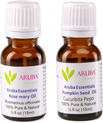

Aruba Essentials Rosemary Oil & Pumpkin Seed Oil 100% Undiluted Combo of 15 ml each(30 ml)