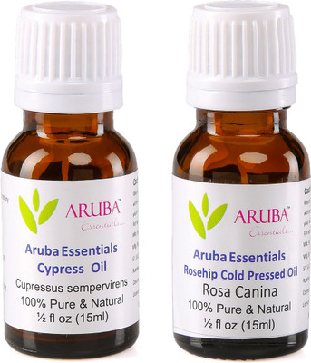

Aruba Essentials Cypress Oil & Rosehip Cold Pressed Oil 100% Undiluted Combo of 15 ml each(30 ml)