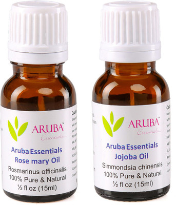 

Aruba Essentials Rosemary Oil & Jojoba Oil 100% Undiluted Combo of 15 ml each(30 ml)