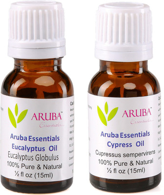 

Aruba Essentials Eucalyptus Oil & Cypress Oil 100% Undiluted Combo of 15 ml each(30 ml)