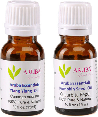

Aruba Essentials Ylang Ylang Oil & Pumpkin Seed Oil 100% Undiluted Combo of 15 ml each(30 ml)