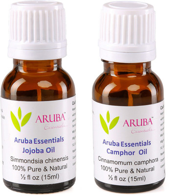 

Aruba Essentials Jojoba Oil & Camphor Oil 100% Undiluted Combo of 15 ml each(30 ml)