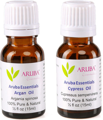 

Aruba Essentials Argan Oil & Cypress Oil 100% Undiluted Combo of 15 ml each(30 ml)