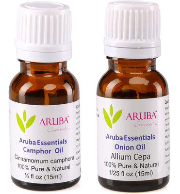 

Aruba Essentials Camphor Oil & Onion Oil 100% Undiluted Combo of 15 ml each(30 ml)