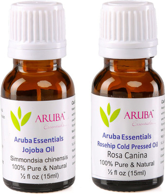 

Aruba Essentials Jojoba Oil & Rosehip Cold Pressed Oil 100% Undiluted Combo of 15 ml each(30 ml)