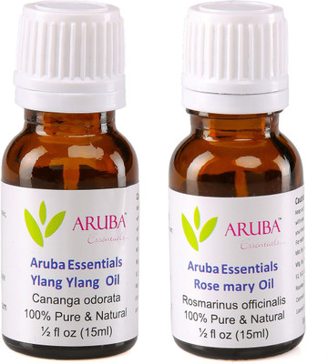 

Aruba Essentials Ylang Ylang Oil & Rosemary Oil 100% Undiluted Combo of 15 ml each(30 ml)