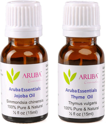 

Aruba Essentials Jojoba Oil & Thyme Oil 100% Undiluted Combo of 15 ml each(30 ml)