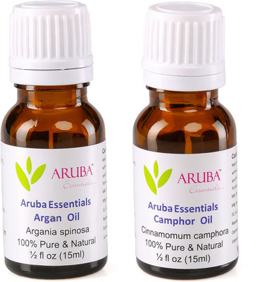 

Aruba Essentials Argan Oil & Camphor Oil 100% Undiluted Combo of 15 ml each(30 ml)