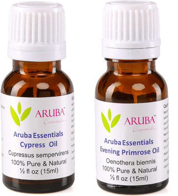 

Aruba Essentials Cypress Oil & Evening Primrose Oil 100% Undiluted Combo of 15 ml each(30 ml)