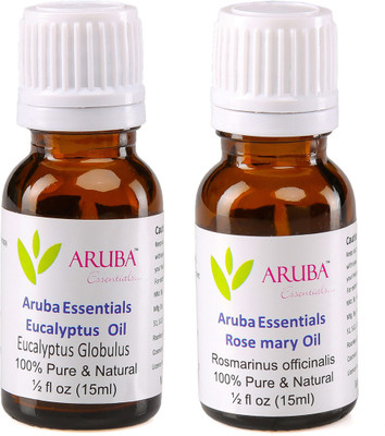 

Aruba Essentials Eucalyptus Oil & Rosemary Oil 100% Undiluted Combo of 15 ml each(30 ml)