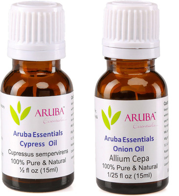 

Aruba Essentials Cypress Oil & Onion Oil 100% Undiluted Combo of 15 ml each(30 ml)