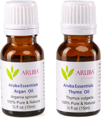 

Aruba Essentials Argan Oil & Thyme Oil 100% Undiluted Combo of 15 ml each(30 ml)