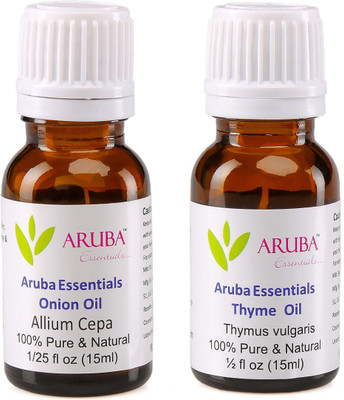 

Aruba Essentials Onion Oil & Thyme Oil 100% Undiluted Combo of 15 ml each(30 ml)
