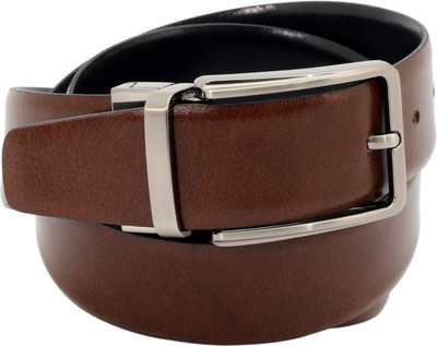 

Alaska Men Formal Tan, Black Genuine Leather Reversible Belt, Black;tan