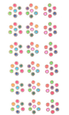 

Shri Ji Collection MULTI COLOR GOLDEN STONE ( PACK 6 ) Forehead Multicolor Bindis(Fancy)