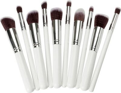 

Yoana Professional Series Kabuki Makeup Brush Set - White(Pack of 10)