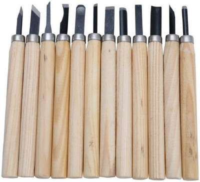 Saiyam Wood Carving Tools (Set of 12) Combination Chisel Set(Pack of 1)