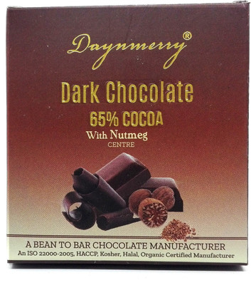 

Daynmerry 65% Dark Chocolate with Nutmeg- 40 gm - Pack of 16 Bars(Pack of 16, 640 g)