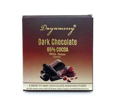

Daynmerry 65% Dark Chocolate with Dates- 40 gm - Pack of 4 Bars(Pack of 4, 160 g)