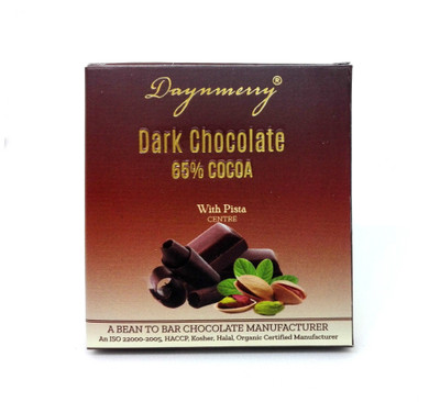 

Daynmerry 65% Dark Chocolate with Pista- 40 gm - Pack of 16 Bars(Pack of 16, 640 g)