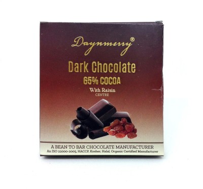 

Daynmerry 65% Dark Chocolate with Raisin- 40 gm - Pack of 8 Bars(Pack of 8, 320 g)