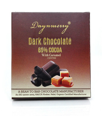

Daynmerry 65% Dark Chocolate with Caramel- 40 gm - Pack of 4 Bars(Pack of 4, 160 g)