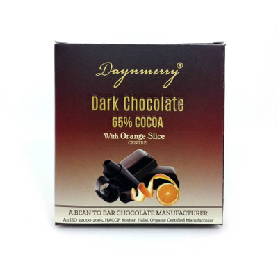 

Daynmerry 65% Dark Chocolate with Orange- 40 gm - Pack of 8 Bars(Pack of 8, 320 g)