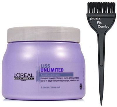 

Studio Fix Combo Hair Brush&L'oreal Professional Liss Unlimited Masque(Set of 2)