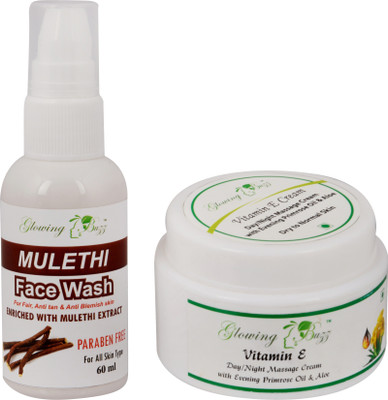 

Glowing Buzz Combo of Mulethi Face Wash and Vitamin-e Cream(Set of 1)