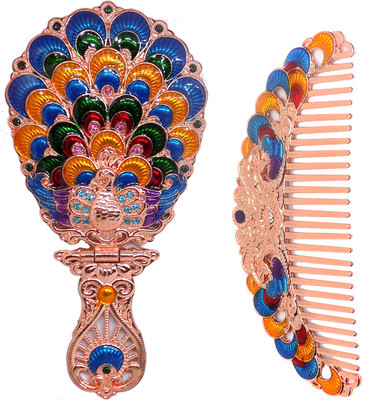 

Fully Combo Makeup Decorative Folding Mirror With Hair Comb For Girls And Women, Multicolor(Set of 2)