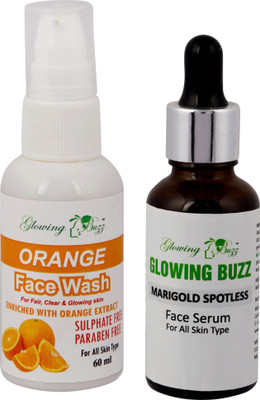 

Glowing Buzz Combo of Orange Face Wash and Marigold Spotless Serum(Set of 1)