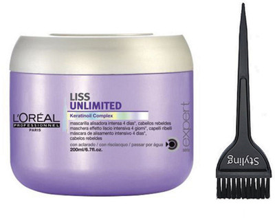 

Styling Of hair brush With Loreal liss unlimeted hair masque(Set of 2)