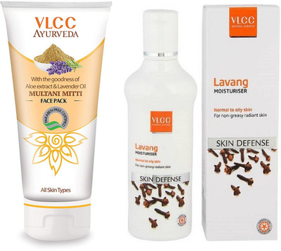 

VLCC Ayurveda Multani mitti face pack 100gm + Lavang moisturiser 100ml(Set of 2)