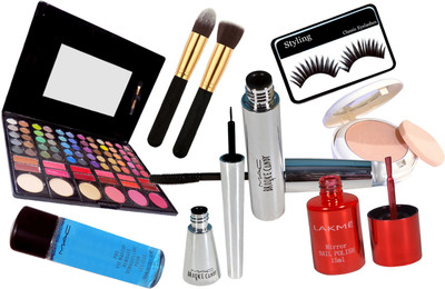 

styling Eyelashes&Brush2&LakmeNailColour&MacBrookeCandyLinerMascara&Mac 78Shade Professional Palette&Pro Eye Makeup Remover&Mac Marine Compact(Set of 9)