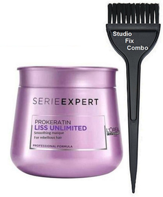 

Studio Fix Combo Hair Brush&L'oreal Professional Liss Unlimited Hair Masque Hair Mask Cream(Set of 2)