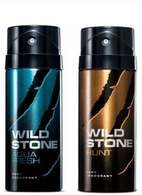 

Wild Stone Aqua Fresh And Hunt Combo Set 300ml (Set of 2) Deodorant Spray - For Men(300 ml, Pack of 2)