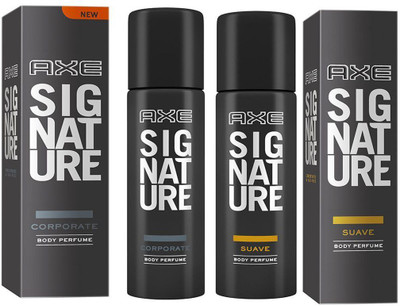 

AXE SIGNATURE SUAVE BODY PERFUME 122 ML + SIGNATURE CORPORATE BODY PERFUME 122 ML Deodorant Spray - For Men & Women(122 ml, Pack of 2)