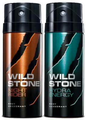 

Wild Stone Night Rider & Hydra Energy Deodorant Spray - For Men(300 ml, Pack of 2)