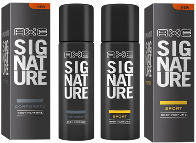 

AXE SIGNATURE SPORT BODY PERFUME 122 ML + SIGNATURE CORPORATE BODY PERFUME 122 ML Deodorant Spray - For Men & Women(122 ml, Pack of 2)