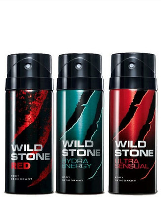 

Wild Stone Red, Hydra Energy & Ultra Sensual Deodorant Spray - For Men(450 ml, Pack of 3)